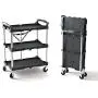 Olympia Tools 85-188 Pack-N-Roll Folding Collapsible Service Cart, Black, 50 Lb. Load Capacity per Shelf