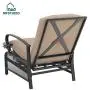 MFSTUDIO Patio Recliner Chair Metal Adjustable Back Outdoor Lounge Chair with 100% Olefin Cushion(Beige) MFSTUDIO Patio Recliner Chair Metal Adjustable Back Outdoor Lounge Chair with 100% Olefin Cushion(Beige)