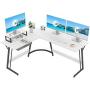 CubiCubi Modern L-Shaped Desk Computer Corner Desk, 59.1'' Home Office Writing Study Workstation with Small Table, Space Saving, Easy to Assemble