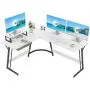 CubiCubi Modern L-Shaped Desk Computer Corner Desk, 59.1'' Home Office Writing Study Workstation with Small Table, Space Saving, Easy to Assemble CubiCubi Modern L-Shaped Desk Computer Corner Desk, 59.1'' Home Office Writing Study Workstation with Small Table, Space Saving, Easy to Assemble