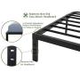 45MinST 18 Inch Maximum Storage Bed Frame/Reinforced Platform /3500lbs Heavy Duty/Easy Assembly/ Mattress Foundation/Steel Slat/Noise Free, Queen