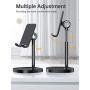 Cell Phone Stand, Angle Height Adjustable LISEN Phone Stand for Desk, Thick Case Friendly Phone Holder Stand for Desk, Compatible with All Mobile Phones,iPhone,Switch,iPad,Tablet(4-10in)-Full Black