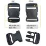 EesTeck 10 Set 1 Inch Flat Dual Adjustable Plastic Quick Side Release Plastic Buckles and Tri-Glide Slides for Luggage Straps Pet Collar Backpack Repairing (Black, Fit for 1”/25mm Webbing Straps)