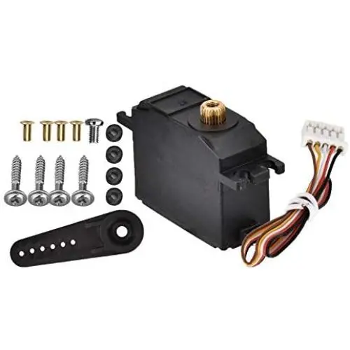 RC Car Servo, Remote Control Car Metal Servo Steering Engine Accessory for Wltoys 12428 12423 RC Car Servo, Remote Control Car Metal Servo Steering Engine Accessory for Wltoys 12428 12423