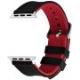 Fullmosa Apple Watch Band Silicone Compatible Apple Watch 42mm 44mm 38mm 40mm, Rainbow Soft Rubber iWatch Band for Apple Watch SE/6/5/4/3/2/1, Black Top/ Red Bottom 44mm 42mm