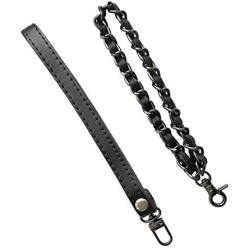 Beaulegan Purse Wrist Straps - Genuine Leather - Replacement for Clutch Pouch, Set of 2 PCS Black