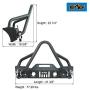 EAG Stubby Front Bumper with Stinger Hoop and Fog Light Hole Fit for 18-21 Wrangler JL