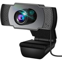 Webcam, Webcam with Microphone, USB Webcam with 3D Denoising and Automatic Gain, 1080p Webcam for Video Calling, Online Classes &Video Conference