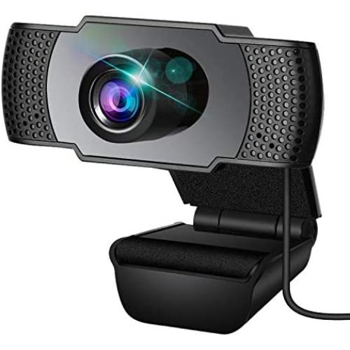 Webcam, Webcam with Microphone, USB Webcam with 3D Denoising and Automatic Gain, 1080p Webcam for Video Calling, Online Classes &Video Conference