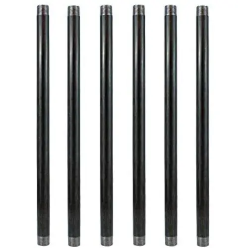 GeilSpace 6 Pack 1/2'' × 24'' Heavy Duty Pre-Cut Grey Metal Pipe, Industrial Steel Fits Standard Half Inch Threaded Pipes and Fittings - Vintage DIY Industrial Shelving (1/2'' × 24'', Grey) GeilSpace 6 Pack 1/2'' × 24'' Heavy Duty Pre-Cut Grey Metal Pipe, Industrial Steel Fits Standard Half Inch Threaded Pipes and Fittings - Vintage DIY Industrial Shelving (1/2'' × 24'', Grey)