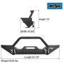 EAG Steel Front Bumper with Winch Plate Black Textured Fit for 87-06 Wrangler TJ YJ