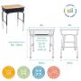 ECR4Kids ELR-24103F-MP 24'' x 18'' Adjustable Open Front Student Metal Book Box, Maple and Black Desk