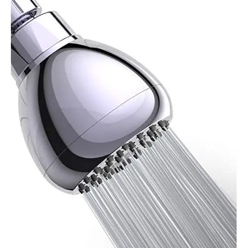 WASSA High Pressure Shower Head - 3 Inch Anti-leak Fixed Showerhead - Angle-adjustable Metal Swivel Ball Joint (Chrome Finish)
