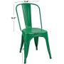Furmax Metal Chairs Indoor/Outdoor Use Stackable Chic Dining Bistro Cafe Side Chairs Set of 4 (Green)