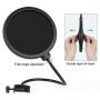 InnoGear Adjustable Mic Stand for Blue Snowball and Blue Snowball iCE Suspension Boom Scissor Arm Stand with Microphone Windscreen and Dual Layered Mic Pop Filter, Max Load 1.5 KG