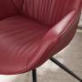 Volans Modern Mid Back Faux Leather Upholstery Home Office Chair with Armrest, No Casters in Black Metal Legs Desk Chair, Matte Burgundy
