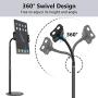 Tablet Stand, MiiKARE Height Adjustable 360 Degree Rotating Tablet Phone Holder Compatible with 4.7-12.9'' Tablets iPad Cellphone Nintendo Switch for Store POS Office Showcase Reception Kitchen Desktop