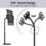 Tablet Stand, MiiKARE Height Adjustable 360 Degree Rotating Tablet Phone Holder Compatible with 4.7-12.9'' Tablets iPad Cellphone Nintendo Switch for Store POS Office Showcase Reception Kitchen Desktop