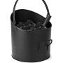 Mind Reader ASHBUCK-BLK Large Fire Place Ash Bucket, Pellet Bucket, Black