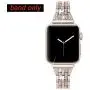 Secbolt Bling Bands Compatible Apple Watch Bands 42mm 44mm Women iWatch Series 6 5 4 3 2 1 SE Band, Dressy Jewelry Metal Wristband Strap Diamond Rhinestone, Champagne Gold