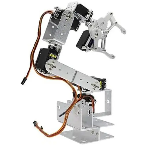 diymore Silver ROT3U 6DOF Aluminium Robot Arm Mechanical Robotic Clamp Claw Kits for Arduino(Unassembled Parts Without Servos)