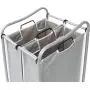 Simple Houseware 2-Bag Heavy Duty Rolling Laundry Sorter Cart, Silver