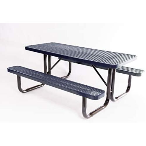 CoatedOutdoorFurniture T6-DBL Heavy Duty Rectangular Portable Picnic Table, 6 Feet, Dark Blue, Made in America