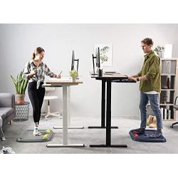 FEZIBO Dual Motor Height Adjustable Electric Standing Desk with Keyboard Tray, 48 x 24 Inch Sit Stand Table with Splice Board, Black Frame/Black and Rustic Brown Top