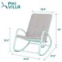PHI VILLA Outdoor Patio Metal Rocking Chair, Padded Modern Rocker Chairs with Cushion, Support 301lbs for Porch, Deck, Balcony or Indoor Use (1PCS, Green)