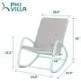 PHI VILLA Outdoor Patio Metal Rocking Chair, Padded Modern Rocker Chairs with Cushion, Support 301lbs for Porch, Deck, Balcony or Indoor Use (1PCS, Green)
