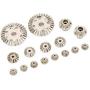 16pcs Metal Gear, Metal Spur Diff Differential Main Gear RC Gear Upgrade Parts Fit for Wltoys 144001 1/14 RC Car Accessory