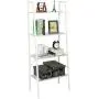HOME BI 4-Tier Industrial Ladder Shelf Bookcase, Plant Stand Storage Rack Shelves, Vintage Furniture for Living Room, Bedroom, Office, White HOME BI 4-Tier Industrial Ladder Shelf Bookcase, Plant Stand Storage Rack Shelves, Vintage Furniture for Living Room, Bedroom, Office, White