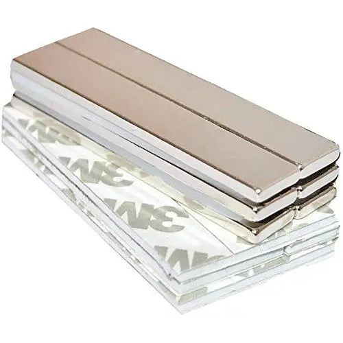 Strong Magnets Rare Earth Neodymium: Bar Super Permanent Metal Rectangular Adhesive, 60x10x3mm, Powerful Pull Force, 6 Piece| Heavy Duty, Fridge Door, Garage, Kitchen, Science, Craft, Art, Office, DIY