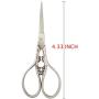 Vintage European Style Scissors Silver Auspicious Clouds Pattern Scissors Shears for Embroidery Sharp Small Craft DIY Cutting Supplies, 4.3 inch