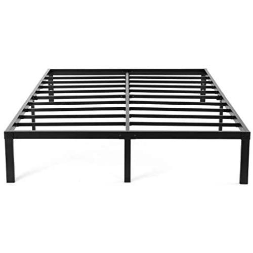 Heavy Duty Queen Platform Bed Frame,NOAH MEGATRON Slatted Bed Base 14 Inch Mattress Foundation Bed Frame,12 Inch Under-Bed Storage,No Box Spring Needed (Queen)