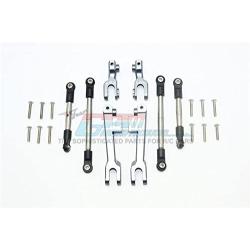 for Traxxas Unlimited Desert Racer 4X4 (#85076-4) Upgrade Parts Aluminum Front & Rear Sway Bar & Stainless Steel Linkage - 8Pc Set Gray Silver