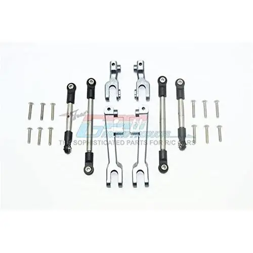 for Traxxas Unlimited Desert Racer 4X4 (#85076-4) Upgrade Parts Aluminum Front & Rear Sway Bar & Stainless Steel Linkage - 8Pc Set Gray Silver