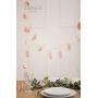 Lings moment Rose Gold Feather Lantern String Lights 12Ft 30 LED USB & Battery Powered Copper Metal Outdoor String Light for Party Bedroom Bohemian Wall Decor