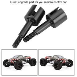 Dilwe 2Pcs RC Car Wheel Axle, Aluminum Alloy Metal Wheel Axle for HIMOTO E10MTL/E10MT/E10BP 1/10 Scale RC Car Spare Part Accessory(Black )