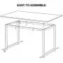 Coleshome Computer Desk 55 inch Modern Sturdy Office Desk Study Writing Desk for Home Office,Teak