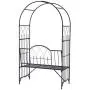 Outsunny Outdoor Garden Arbor Arch Steel Metal with Bench Seat - Black Outsunny Outdoor Garden Arbor Arch Steel Metal with Bench Seat - Black