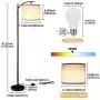 Rottogoon Floor Lamp for Living Room, LED Standing Lamp with 2 Lamp Shades for Bedroom, 9W LED Bulb Included - Black