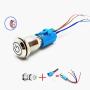 Viping Speaker Horn Switch Push Button Switch LED Button Switch 16mm Ring Power Red Symbol with Light 12V Reset/self-Locking Metal momentary Latching Switch Button Switch Car Boat Moto DIY Switch