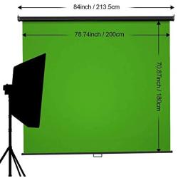 Green Screen Backdrop, 75x79,Wall-Mounted Pull-Down Retractable Style,Wrinkle-Resistant Fabric, Solid Aluminium Metal Casing, Chroma Key for Photo Video, Live Game,Virtual Studio, Studio Photo ect