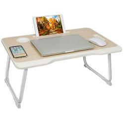 Laptop Bed Tray Table with Handle Folding Laptop Desk Laptop Bed desk Stand Standing Table with Foldable Legs Couch Table Bed Desk Reading Stand Foldable Lap Table for Sofa Couch Floor(wood-color)