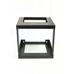 Raising Electronics 9U Wall Mount Open Frame 19 Inch Server Equipment Rack Threaded 15 Inch Depth Black (9U)