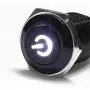 ESUPPORT 16mm 12V 3A Car White LED Light Power Metal Push Button Toggle Switch Socket Plug Latching Black Shell ESUPPORT 16mm 12V 3A Car White LED Light Power Metal Push Button Toggle Switch Socket Plug Latching Black Shell