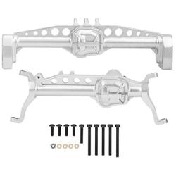 Dilwe RC Front Rear Axle, Metal Front Axle Axle Shell Upgrade Parts Accessory Compatible with SCX10 III 1/10 RC Car Model(Silver)