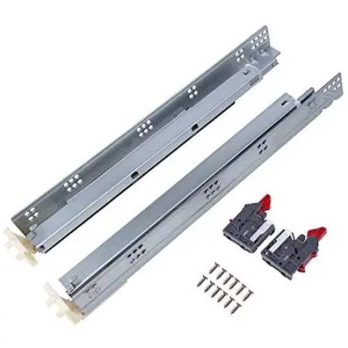 2 Pairs Self Soft Close Under/Bottom Rear Mounting Drawer Slides 18 inch Concealed Drawer Runners;Locking Devices;Rear Mounting Brackets;Screws and Instructions 2 Pairs Self Soft Close Under/Bottom Rear Mounting Drawer Slides 18 inch Concealed Drawer Runners;Locking Devices;Rear Mounting Brackets;Screws and Instructions