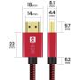 4K HDMI Cable 3.3 ft, iVANKY High Speed 18Gbps HDMI 2.0 Cable, 4K HDR, 3D, 2160P, 1080P, Ethernet - Braided HDMI Cord 32AWG, Audio Return(ARC) Compatible UHD TV, Blu-ray, PS4, PS3, PC, Projector,RED